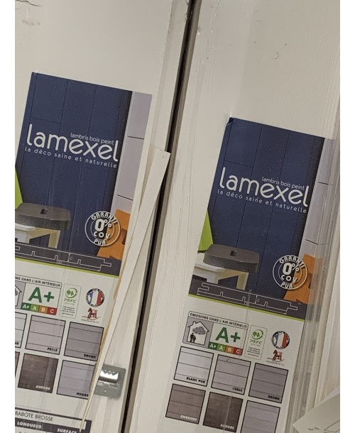 Lambris Nord Blanc Brossé blanc Lamexel 13 x 135 mm au M2