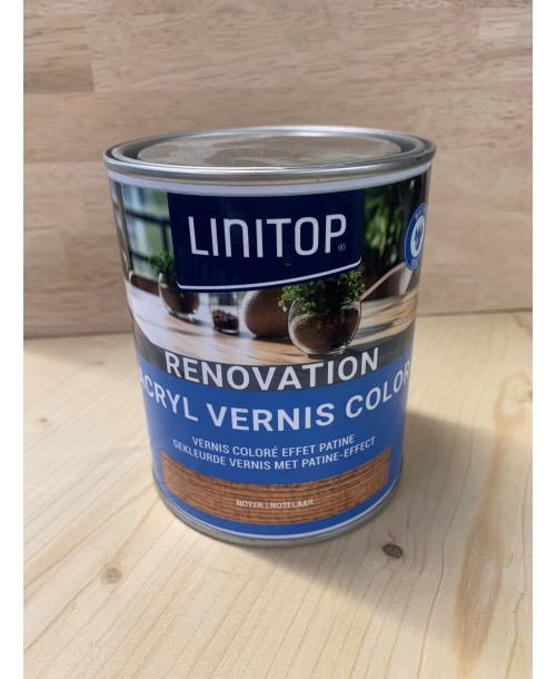 Vernis acrylique polyuréthane LINITOP noyer effet patiné 0.75l