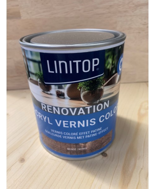 Vernis acrylique polyuréthane LINITOP Wengé effet patiné 0.75l
