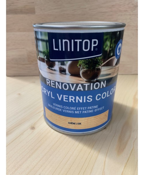 Vernis acrylique polyuréthane LINITOP Chêne effet patiné 0.75l