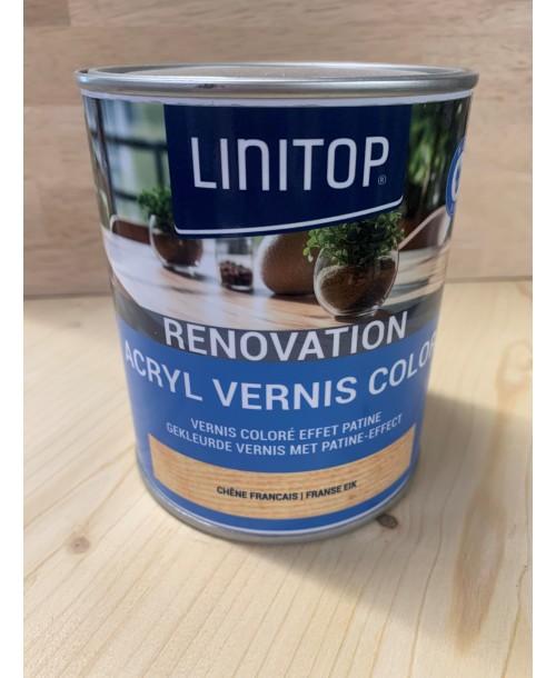 Vernis acrylique polyuréthane LINITOP Chêne Francais effet patiné 0.75l