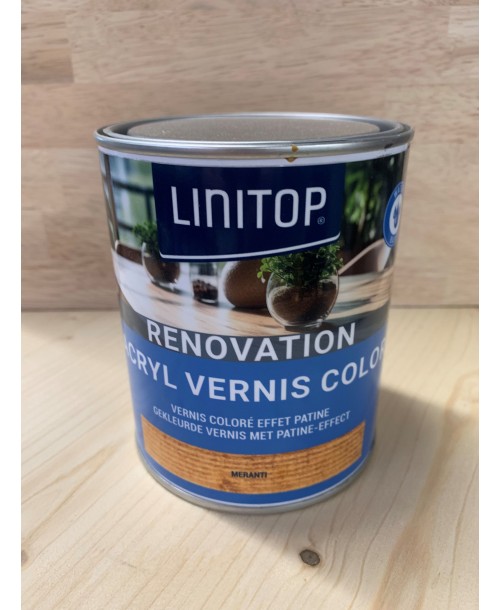 Vernis acrylique polyuréthane LINITOP Meranti effet patiné 0.75l
