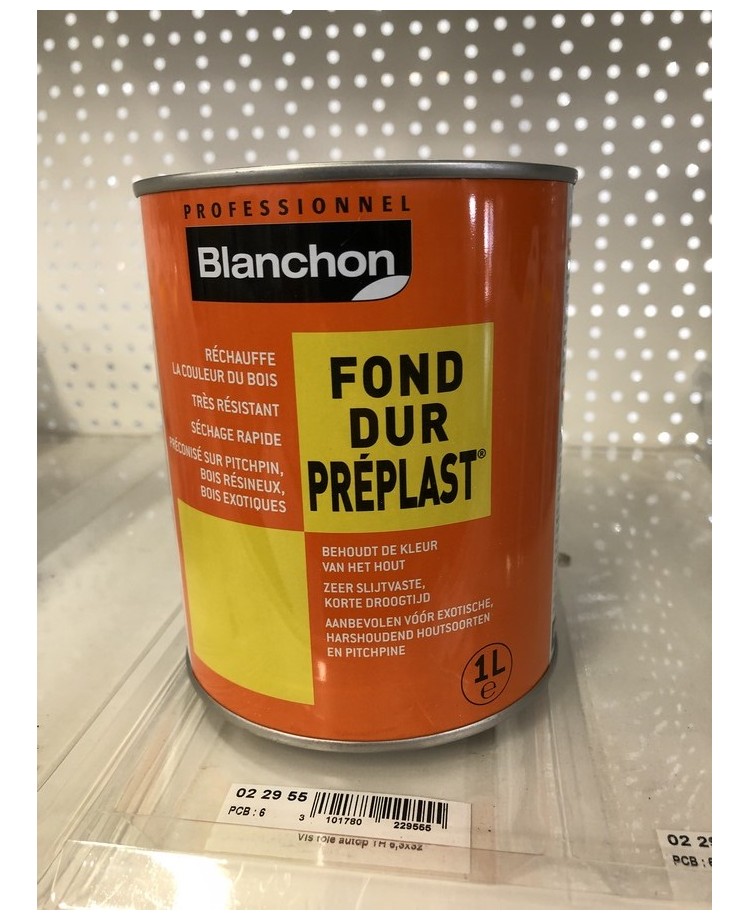 Fond Dur Préplast solvant incolore 1 litre Blanchon