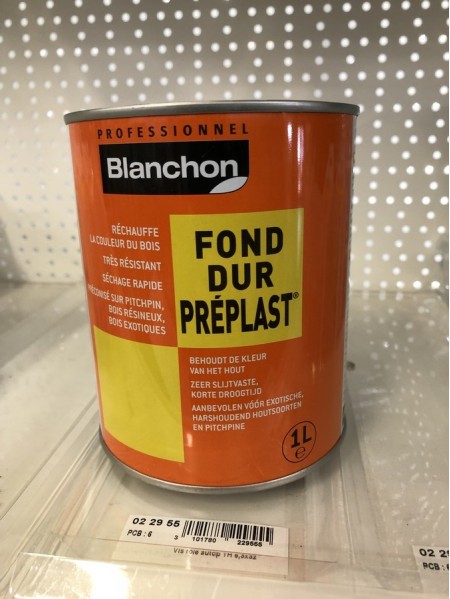 Fond Dur Préplast solvant incolore 1 litre Blanchon